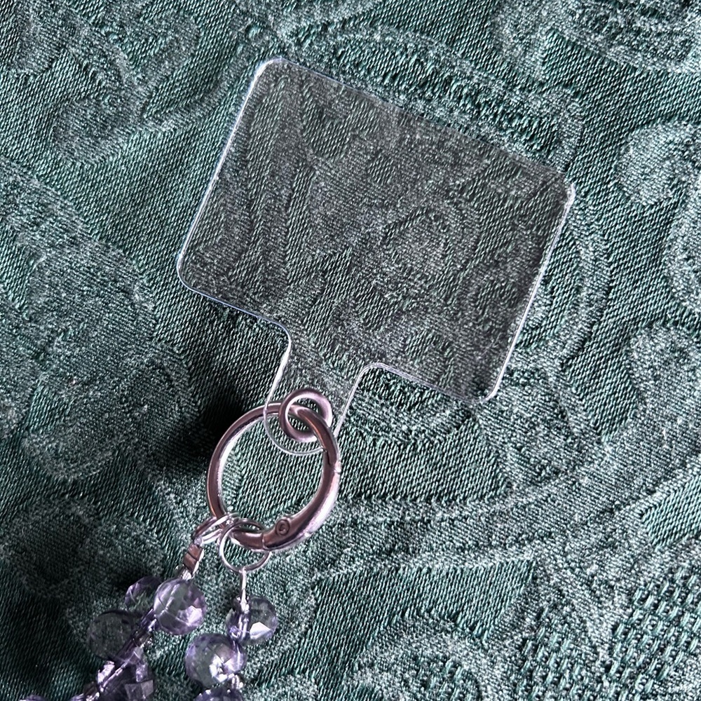 Chic Smokey Blue Phone Charm w/ Tab - Picture 2 of 2